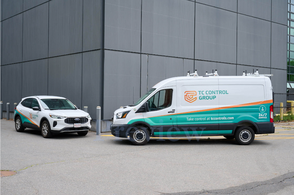 TC Control Group service vans parked outside headquarters